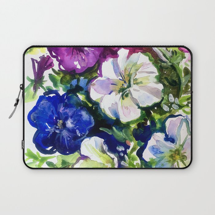 Petunias Watercolor Florals Laptop Sleeve