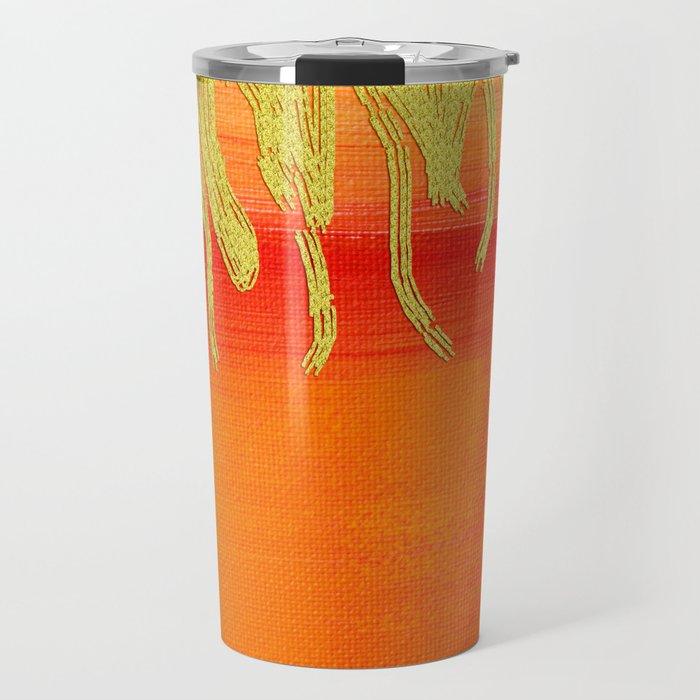 Modern Orange And Gold Watercolor Luxury Ombre Gradient Abstract Travel Mug