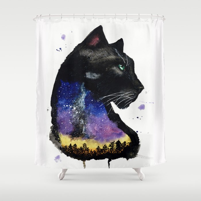 Galaxy Panther Shower Curtain