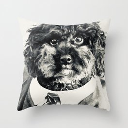 Poodle Boss Throw Pillow