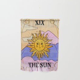 Retro Tarot Card The Sun XIX Wall Hanging
