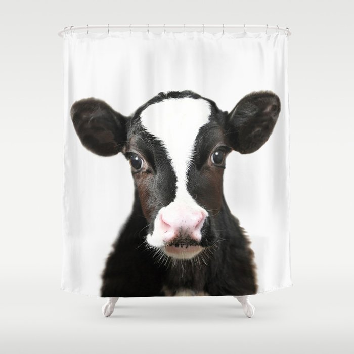Baby Cow Shower Curtain By Lotus Print, Cow Shower Curtain