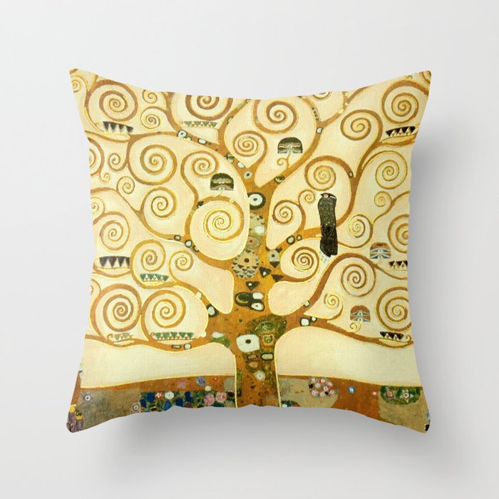 Gustav Klimt The Tree Of Life Throw Pillow By Artgallery Society6 Gustav Klimt The Tree Of Life Throw Pillow