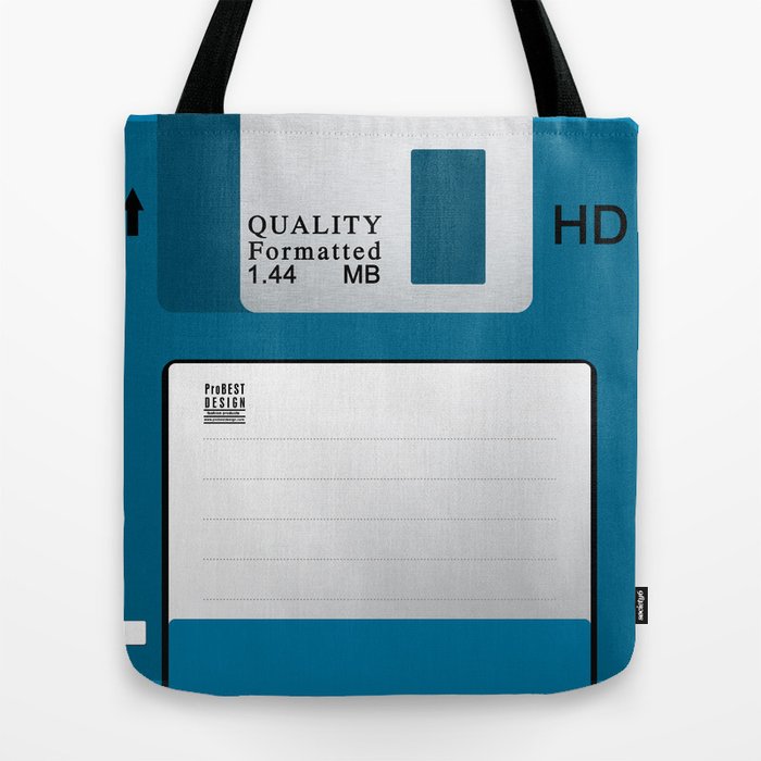 Floppy Disk Blue Tote Bag by ProBESTDESIGN Society6