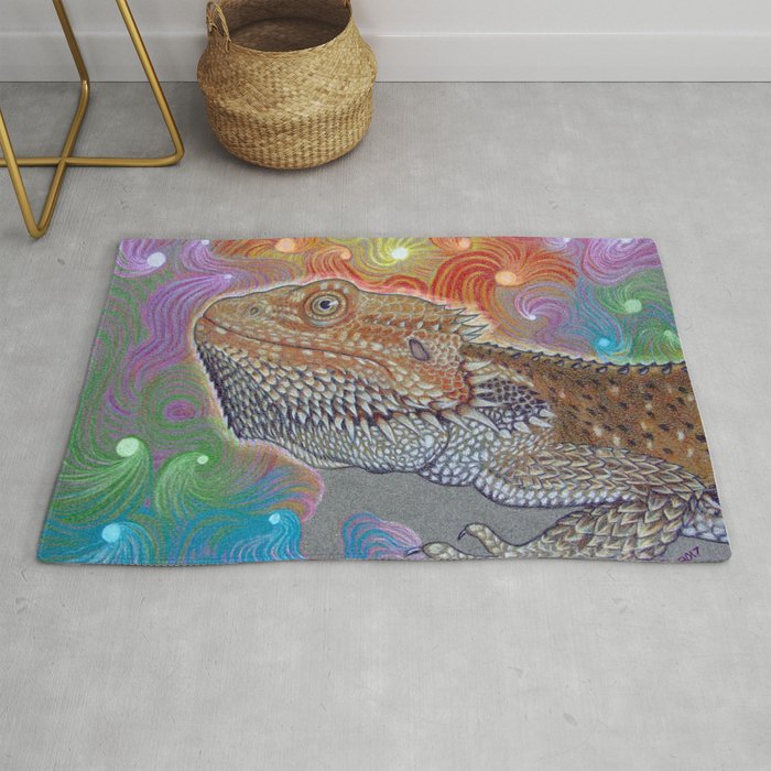 Cosmic Dragon Bearded Dragon Art Rug By Dreamsofthedragon Society6