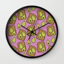 Avocado Toast Pink Wall Clock