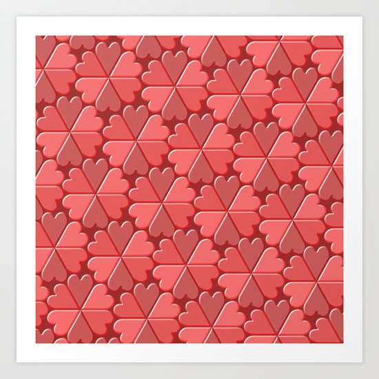 Heart Tiles Art Print
