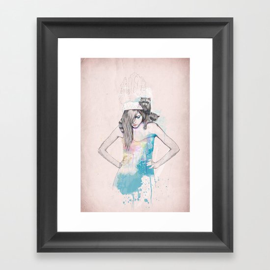 Raccoon Love Framed Art Print