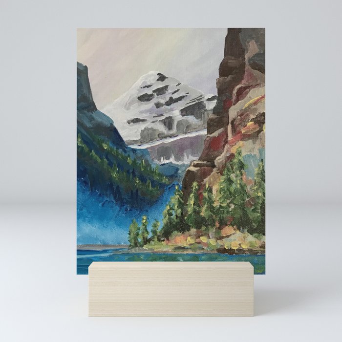 Along the banks of Lake Louise Mini Art Print