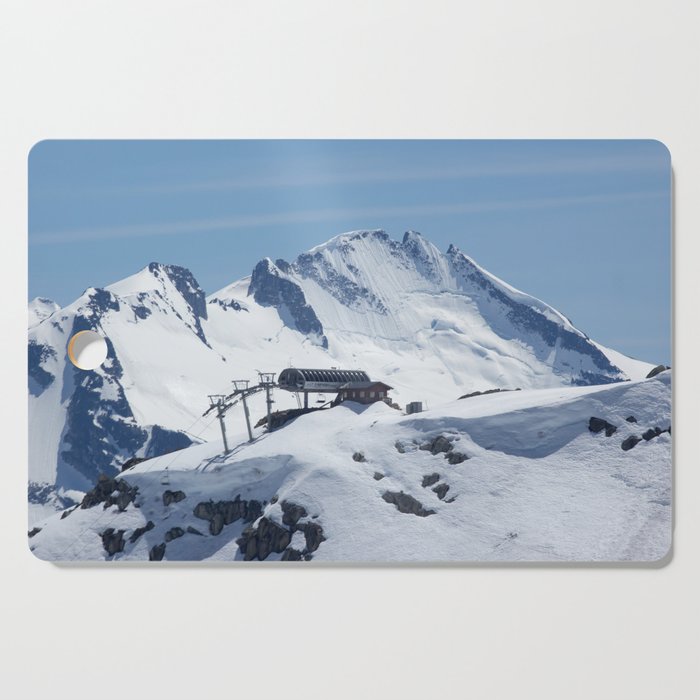 Whistler Blackcomb - Symphony Chair with Castle Mountain in British Columbia, Canada Cutting Board