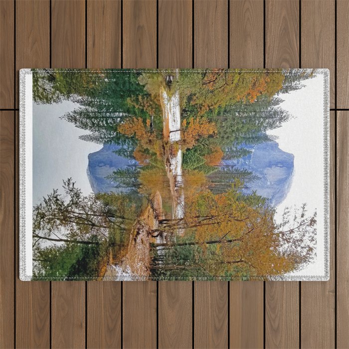 AllenbyArt Half Dome Reflected Scenery of Northern Hardwood Forest, Photography,  Outdoor Rug