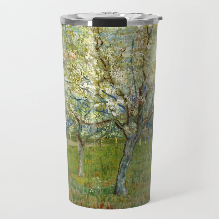Vincent van Gogh "The Pink Orchard - Orchard with Blossoming Apricot Trees" Travel Mug