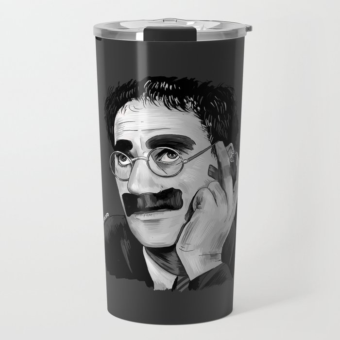 Groucho Marx Portrait Illustration Travel Mug