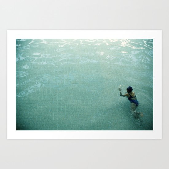 Lady in Swimming Pool 2 Art Print
