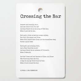 Crossing The Bar - Alfred Lord Tennyson Poem - Literature - Typewriter Print 1 Cutting Board