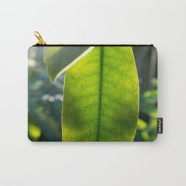 botanical art of a green leaf in nature | fine art macro photography Carry-All Pouch | Leaves, Photo, Trendy, Macro, Abstract, Scandinavianstyle, Plant, Color, Green, Jungle 