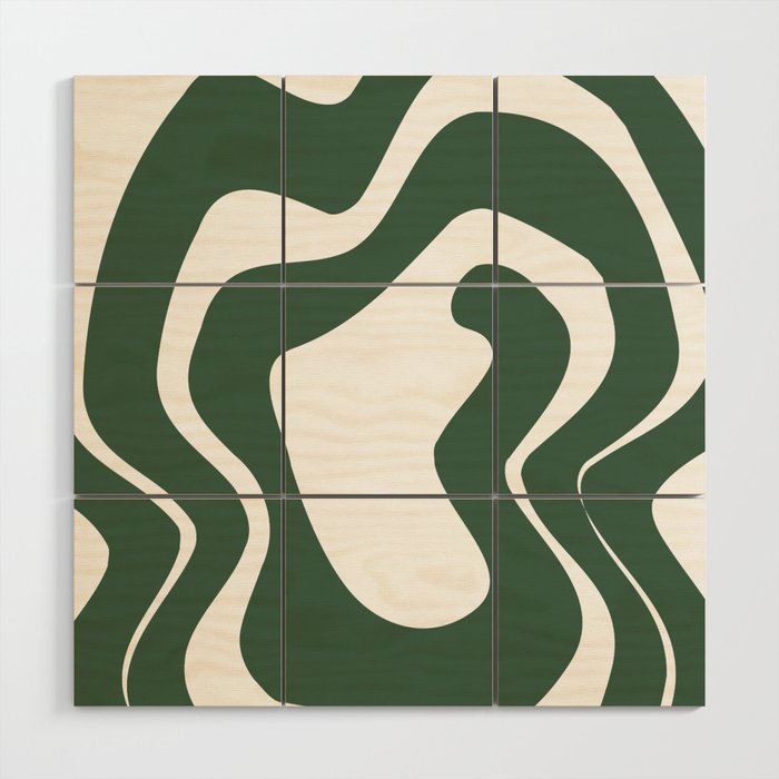 Dark green abstract Wood Wall Art