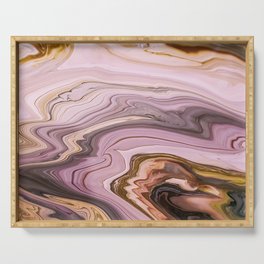 Purple Liquid Marble Painting Serving Tray