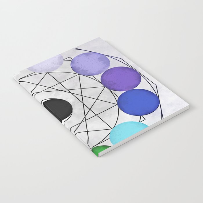 Chakra colors and moon - color wheel 1 Notebook