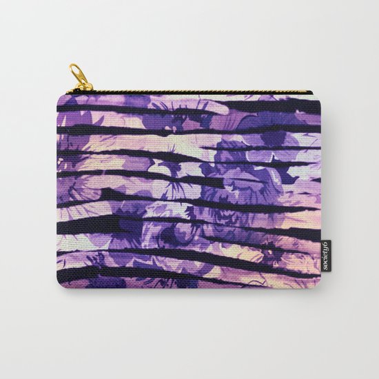 purple floral stripes Carry-All Pouch
