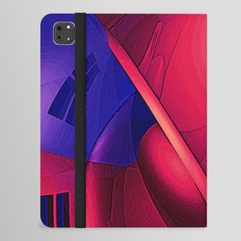 blue and red and crooked iPad Folio Case