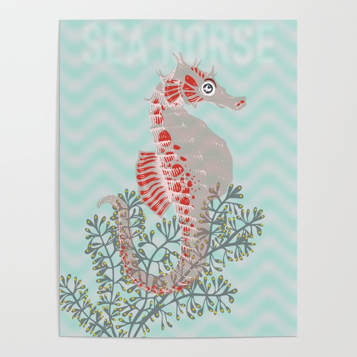 Sea life sea horse Neptune's joy Poster