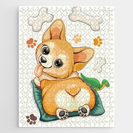 Korgi Pet Puppy Dog Cute Character pattern Jigsaw Puzzle