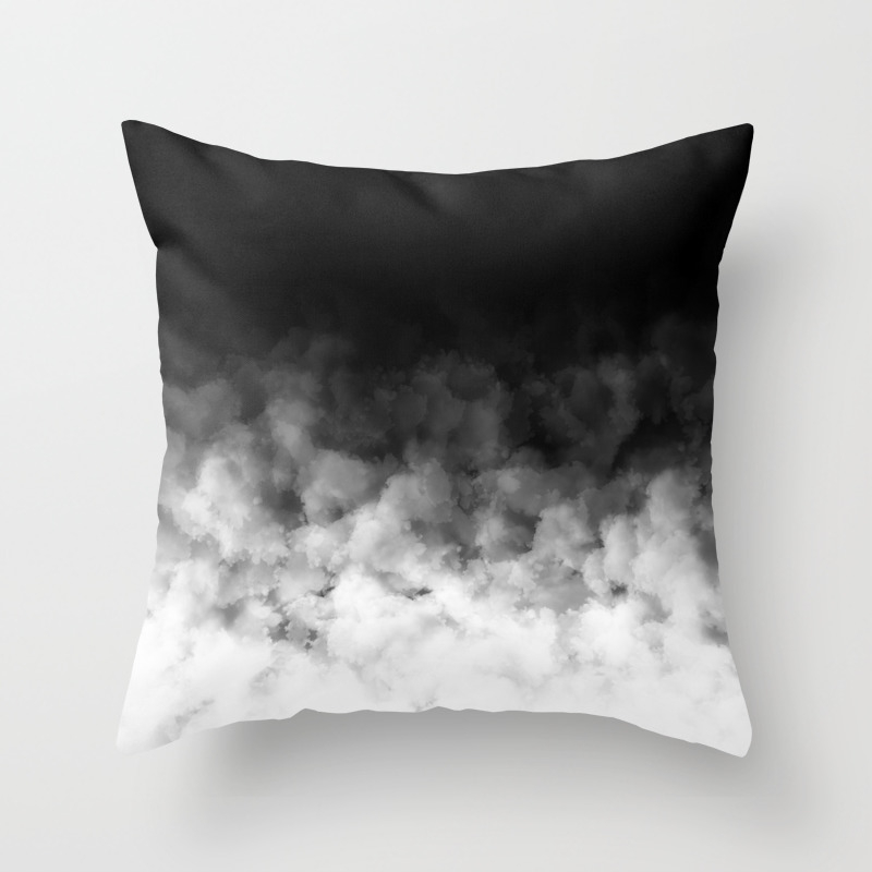 Ombre Black White Minimal Throw Pillow By Sofiakat Society6