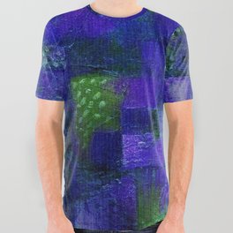 Terraced garden tropical floral midnight Egyptian blue abstract landscape painting by Paul Klee All Over Graphic Tee