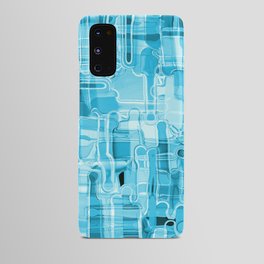 Modern Abstract Digital Paint Strokes in Turquoise Blue Android Case