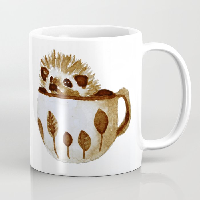Hedgehog in a Cup Painted with Coffee Coffee Mug