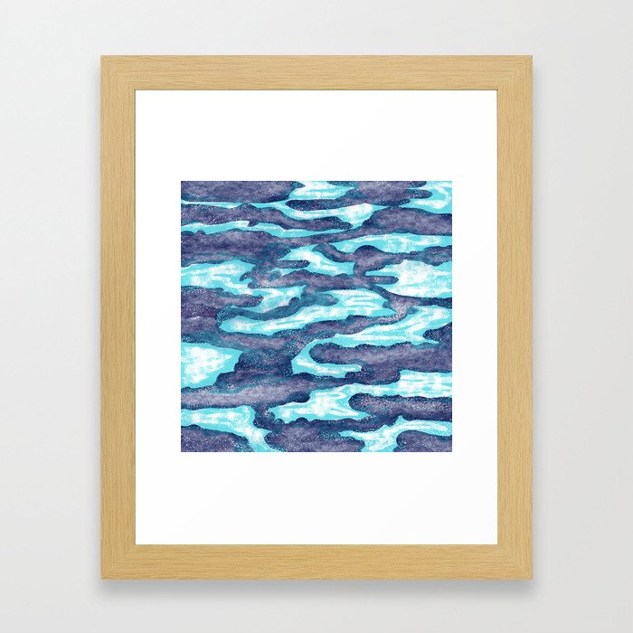 Icy water waves Framed Art Print