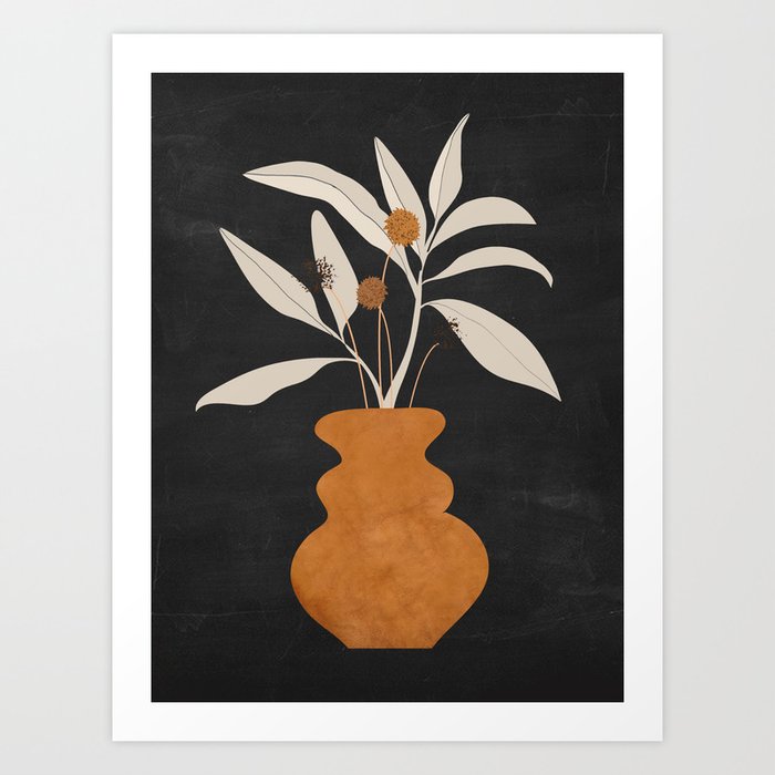 Minimal Abstract Art Vase Plant 11 Art Print