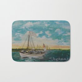 post card in a painting Bath Mat