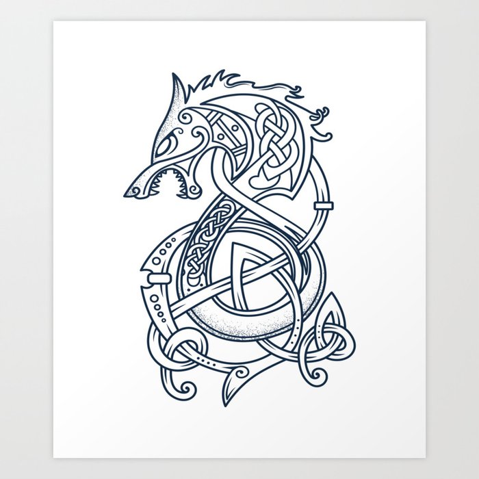Viking Dragon, Norse Style, Vikings Warriors Art Print by ...