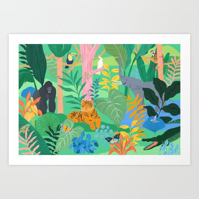 Playful Jungle Art Print