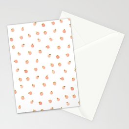 Sweet Peach Polka Dot, White Stationery Cards