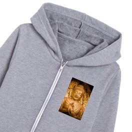 Gold Buddha Statue  Kids Zip Hoodie