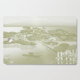 Japan Mural - Celadon Gradient Cutting Board