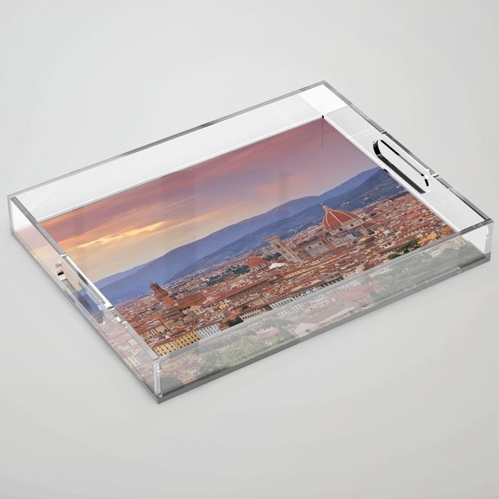 Panorama Florence, Italy. Acrylic Tray