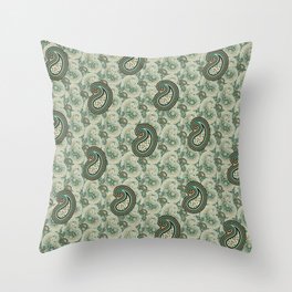 Excited Green Throw Pillow
