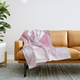 Abstract Pink Triangles Throw Blanket