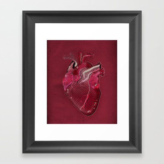 Digital Heart Framed Art Print