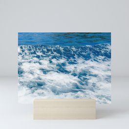 Blue Ocean Boat Wake  Mini Art Print