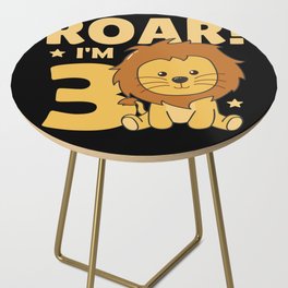Kids 3rd Birthday Leo 3 Years Old Side Table