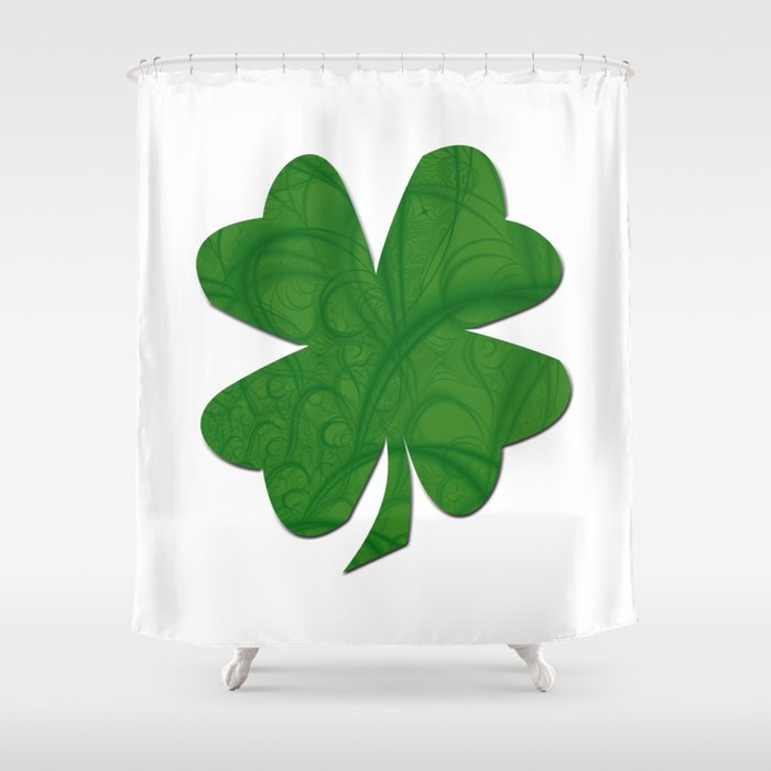 Fractal Big Shamrock Shower Curtain By Charmarose