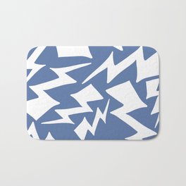 Remi Bath Mat | Graphicdesign, Indigo, White, Lightning, Zigzag, Modern, Abstract, Bolts 