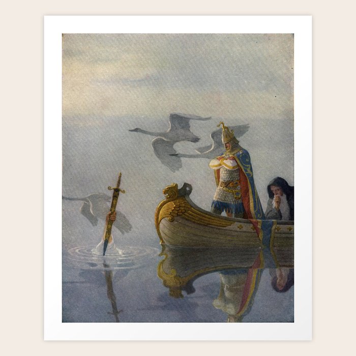 King Arthur and Excalibur Art Print by Viktorius Art Society6
