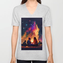 Beach Bonfire V Neck T Shirt