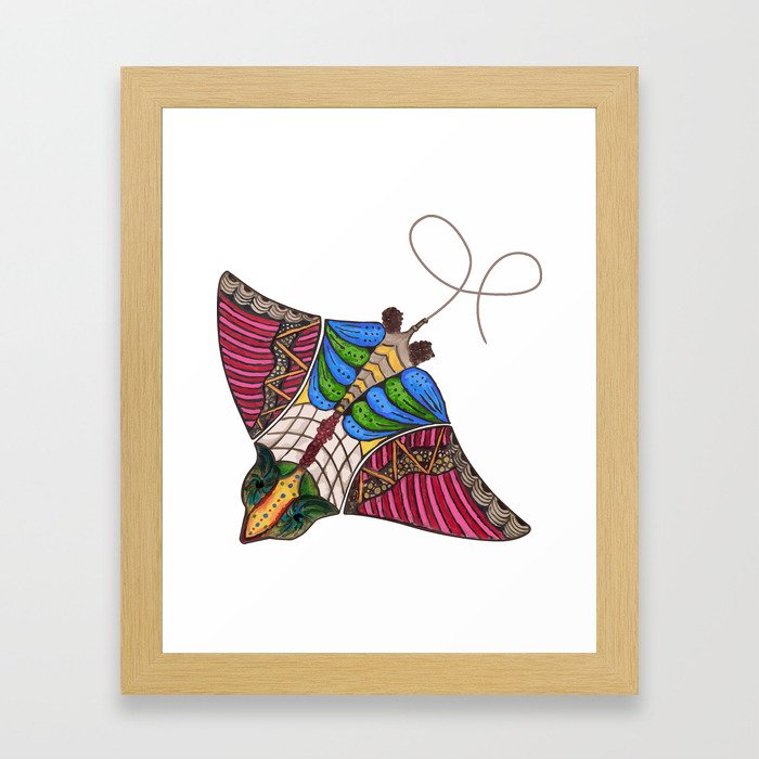 Colorful Stingray Framed Art Print
